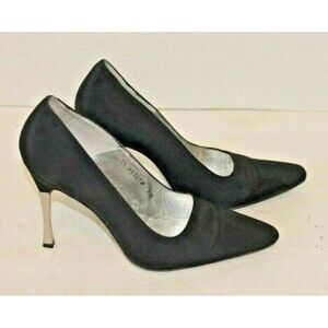 Timothy Hitsman Heels Womens Black Shoe Silver Heel Size 8.5